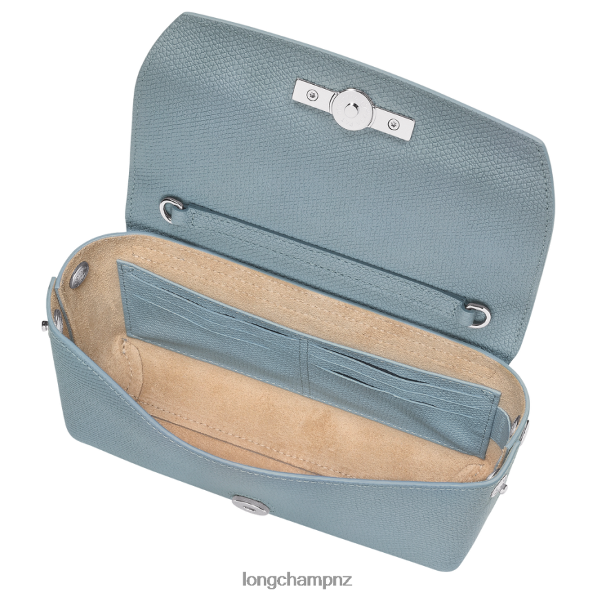 Women Cloud Blue Longchamp Roseau Clutch Leather Goods L06408254