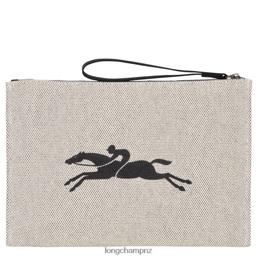 Women Ecru Longchamp Roseau Pouch Leather Goods L06408681