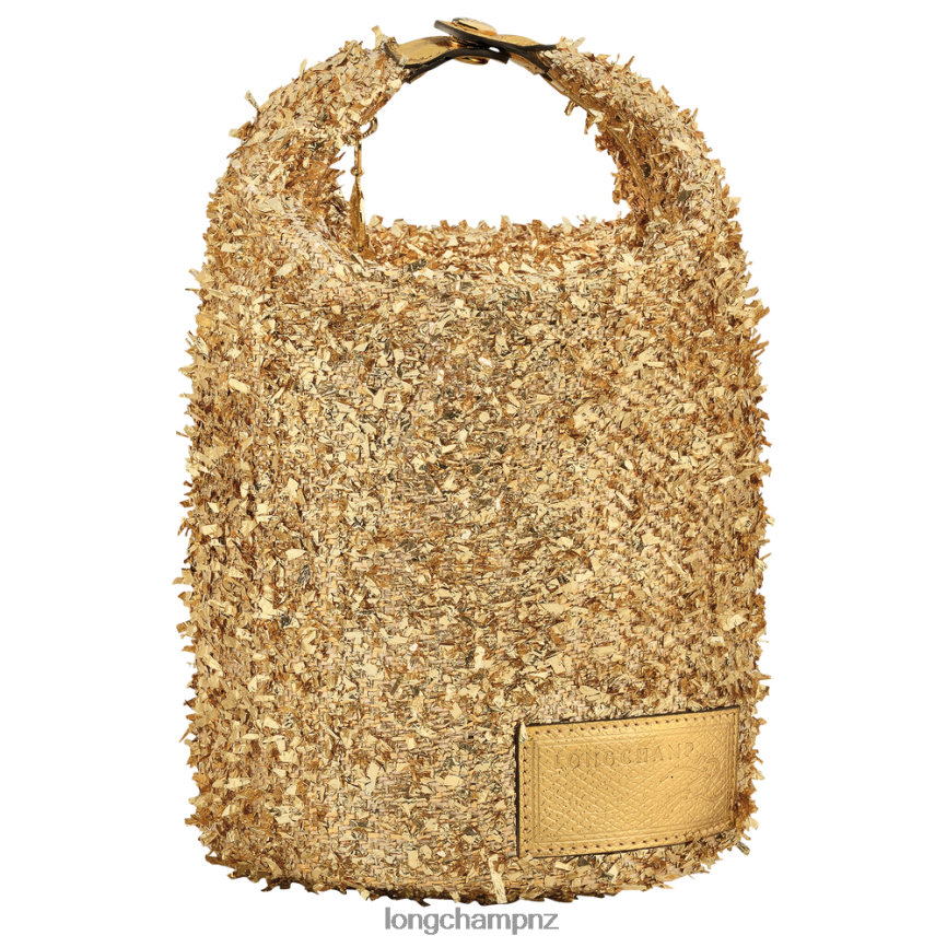 Women Gold Longchamp Le Pliage Collection Pouch Leather Goods L06408221