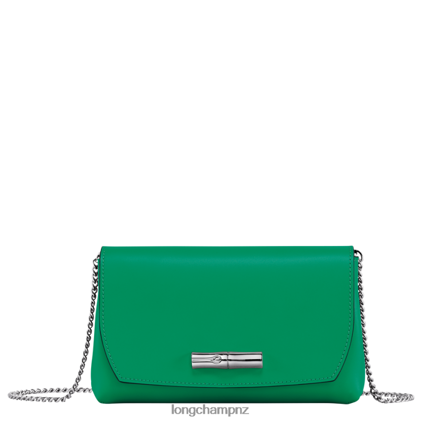 Women Grass/Green Light Longchamp Roseau Clutch Leather Goods L06408248