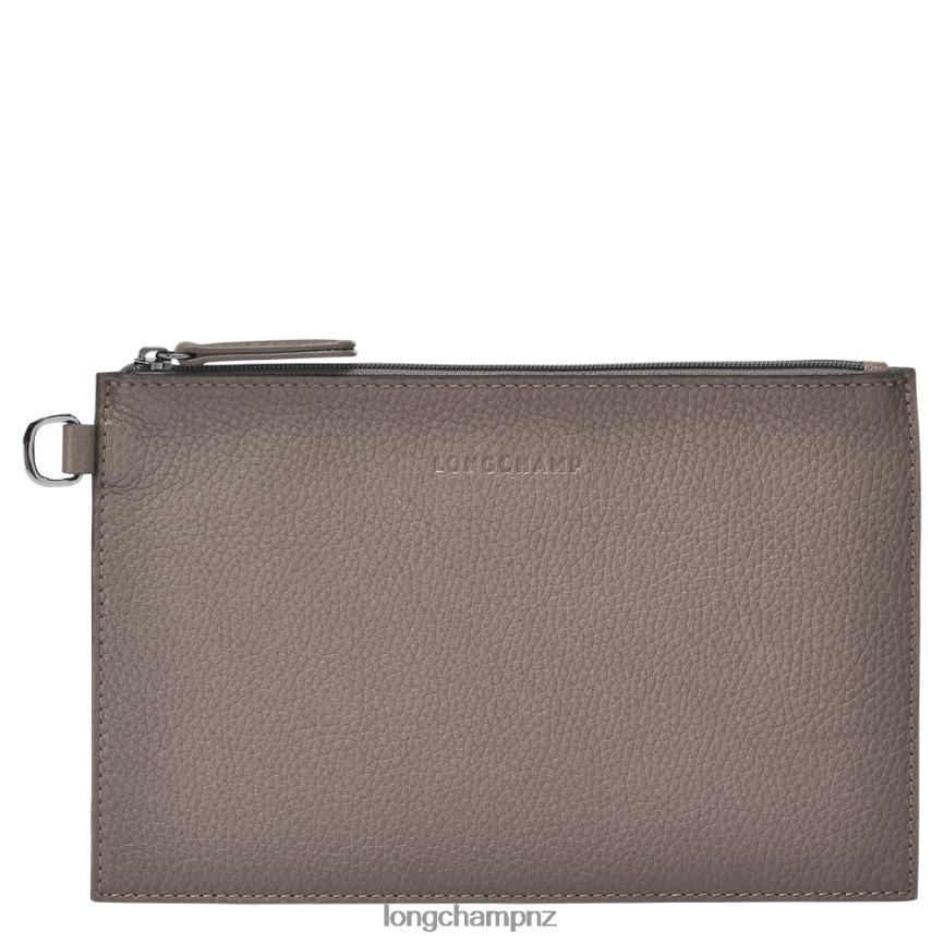 Women Grey Longchamp Roseau Essential Pouch Leather Goods L06408692