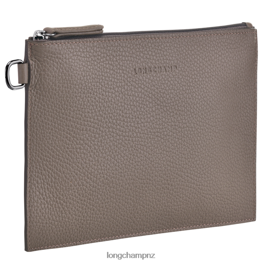Women Grey Longchamp Roseau Essential Pouch Leather Goods L06408692