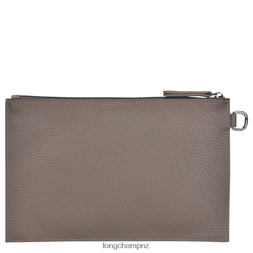 Women Grey Longchamp Roseau Essential Pouch Leather Goods L06408692