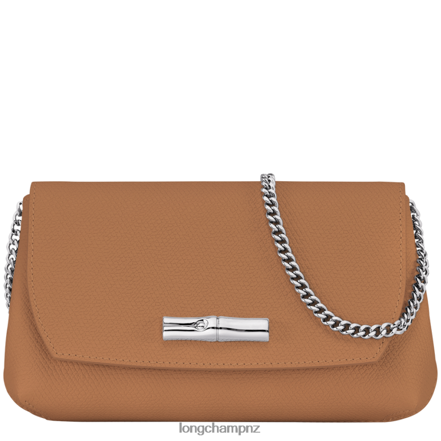 Women Natural Longchamp Roseau Clutch Leather Goods L06408251
