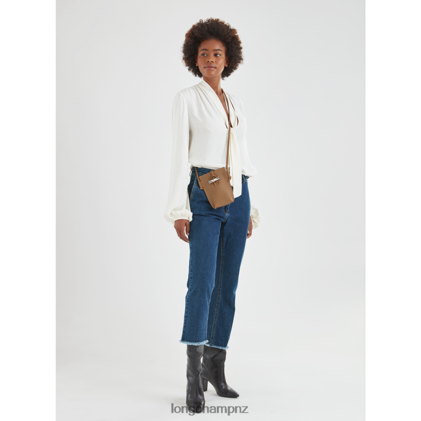 Women Natural Longchamp Roseau Phone case with lace Leather Goods L06408684