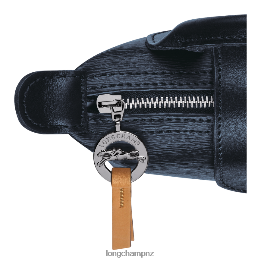 Women Navy Longchamp Le Pliage City Pouch with handle Leather Goods L06408680