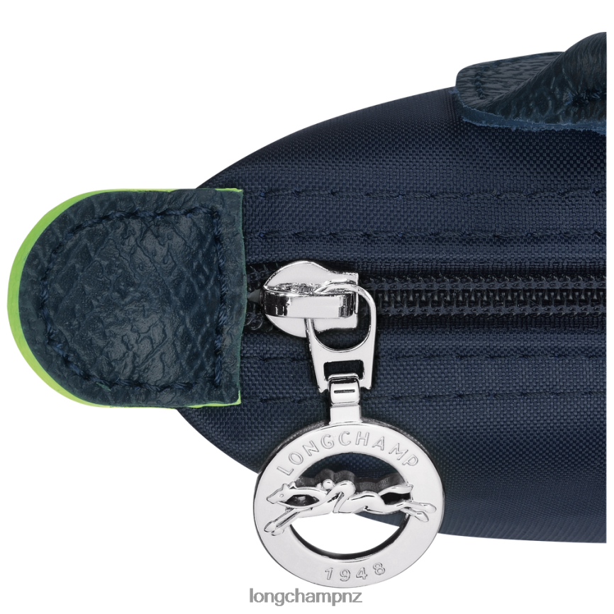 Women Navy Longchamp Le Pliage Green Pouch with handle Leather Goods L06408673