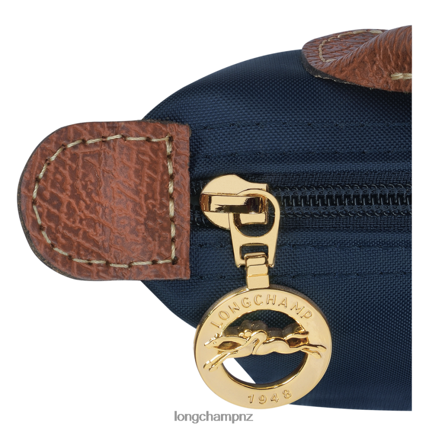 Women Navy Longchamp Le Pliage Original Pouch with handle Leather Goods L06408665