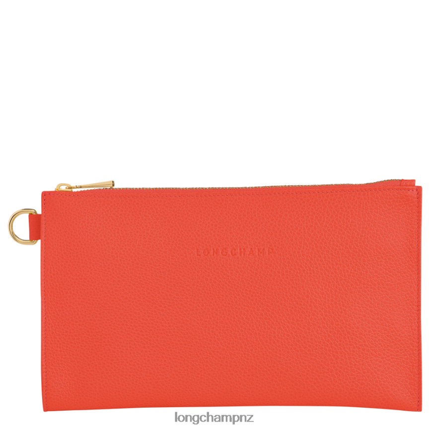 Women Orange Longchamp Le Foulonne Pouch Leather Goods L06408700