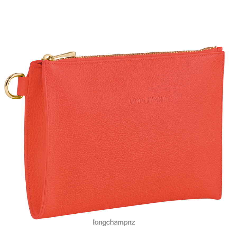 Women Orange Longchamp Le Foulonne Pouch Leather Goods L06408700