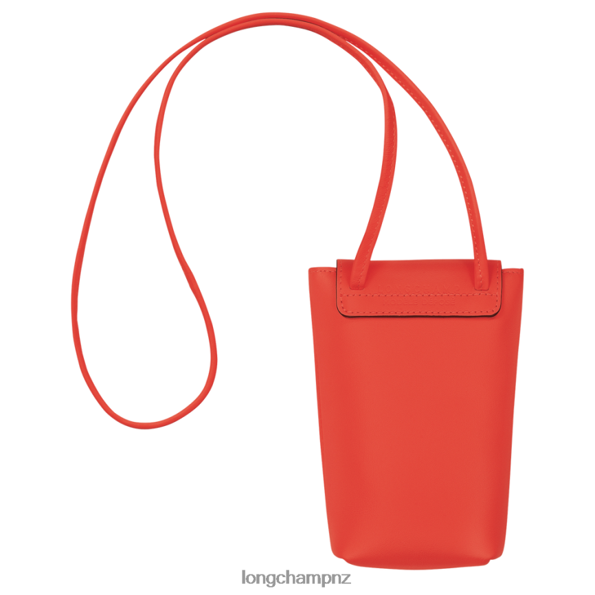 Women Orange Longchamp Le Pliage Xtra Phone case with leather lace Leather Goods L06408718