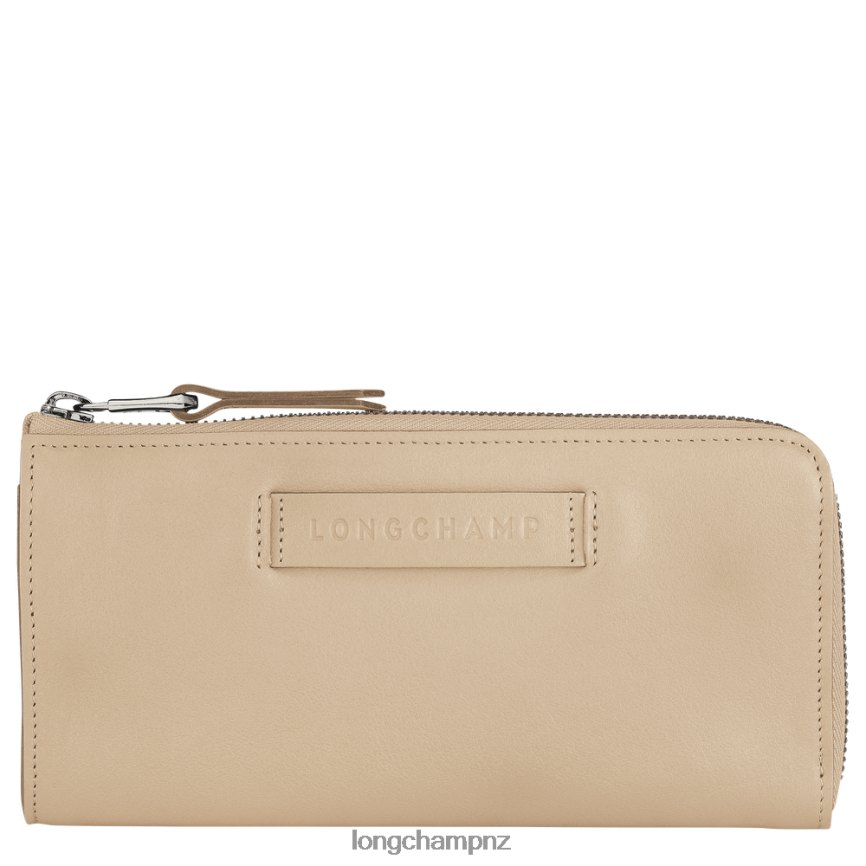 Women Beige Longchamp 3D Wallet with zip around Leather Goods L06408621