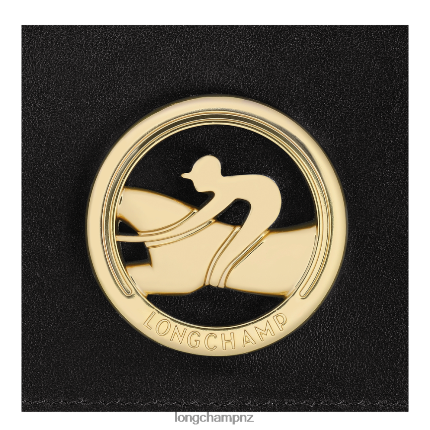 Women Black Longchamp Box-Trot Wallet Leather Goods L06408554