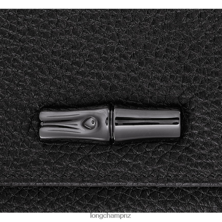 Women Black Longchamp Roseau Essential Wallet Leather Goods L06408571