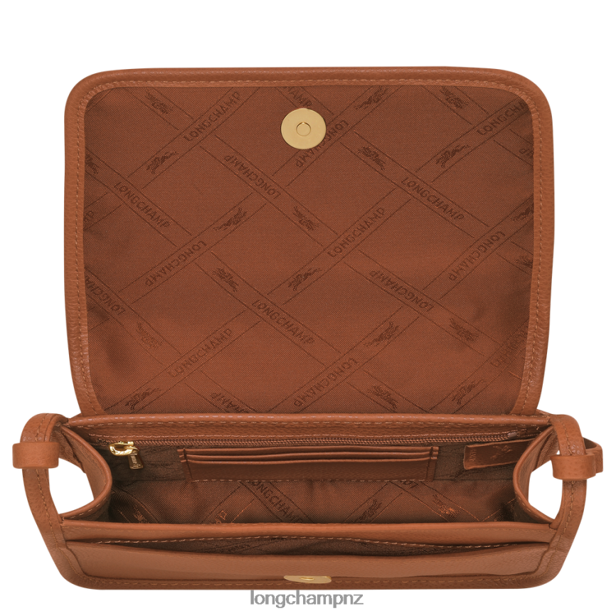 Women Caramel Longchamp Le Foulonne Wallet on chain Leather Goods L06408329