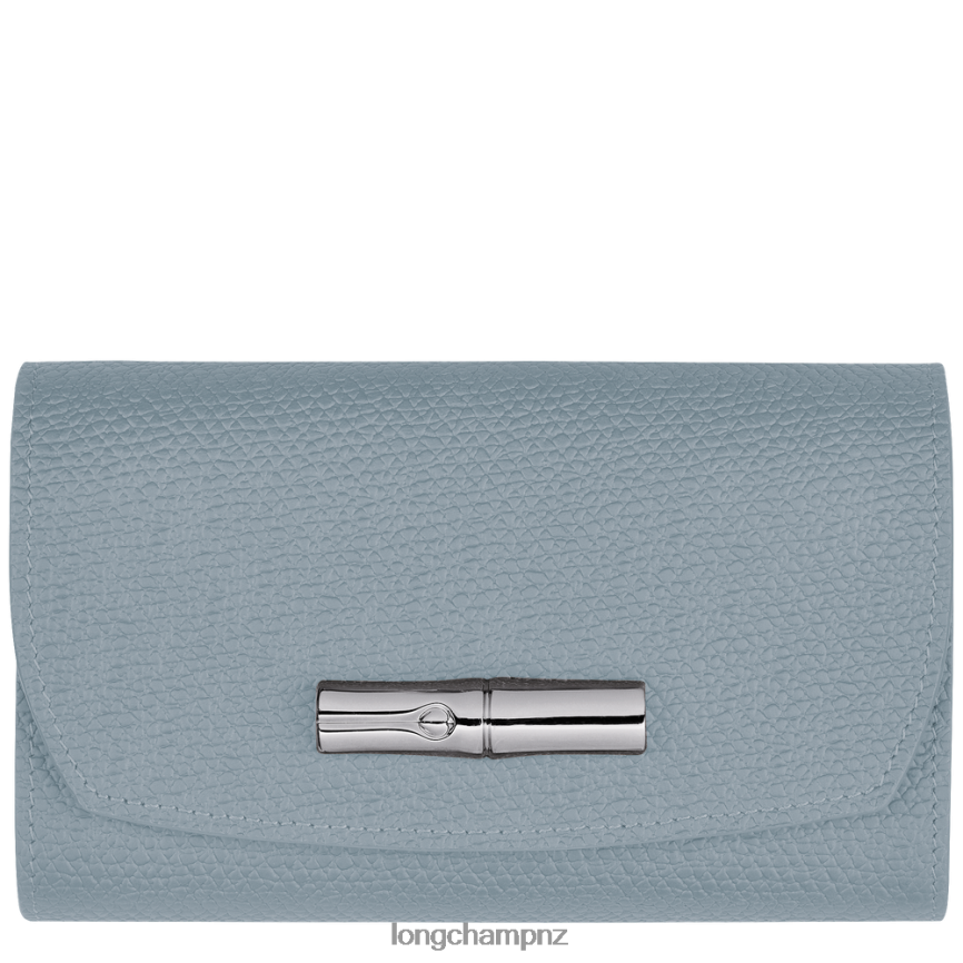 Women Cloud Blue Longchamp Roseau Wallet Leather Goods L06408579