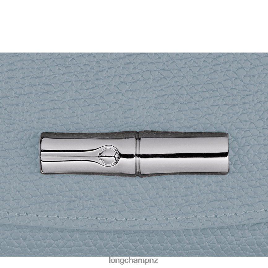 Women Cloud Blue Longchamp Roseau Wallet Leather Goods L06408579