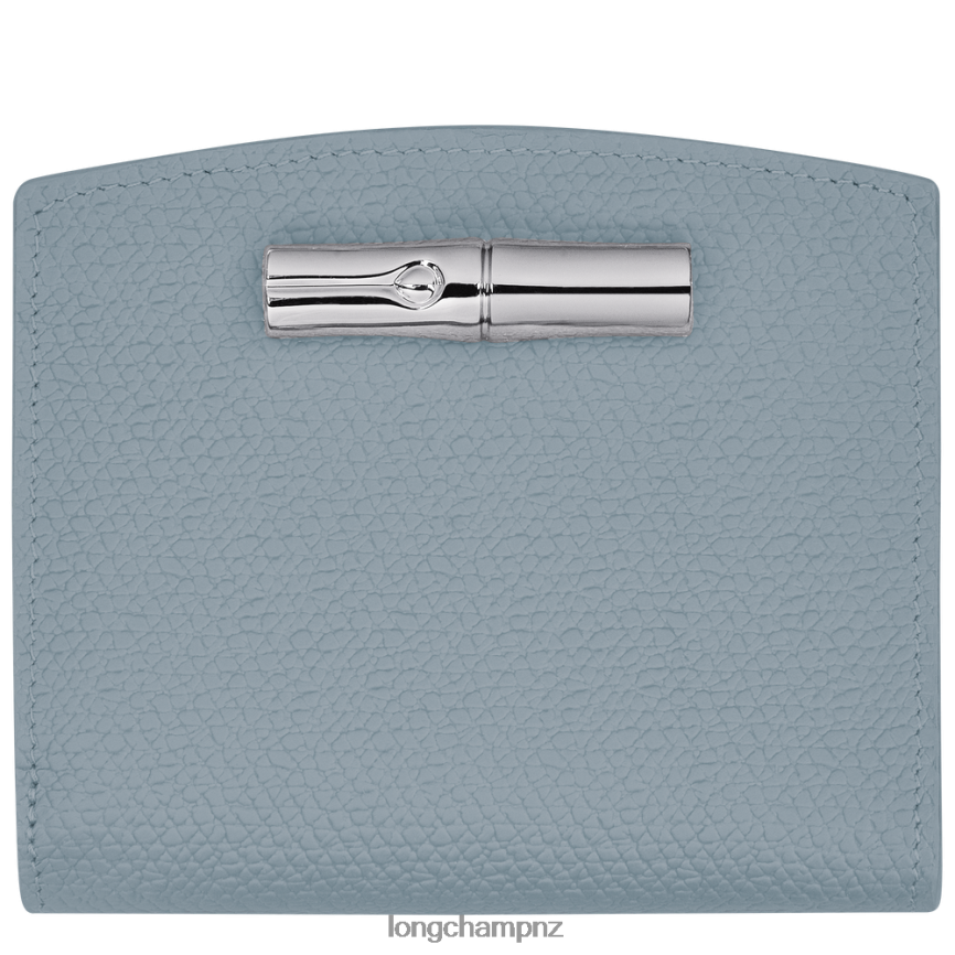 Women Cloud Blue Longchamp Roseau Wallet Leather Goods L06408585