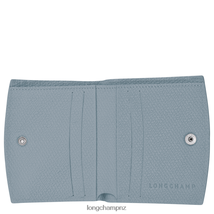 Women Cloud Blue Longchamp Roseau Wallet Leather Goods L06408585