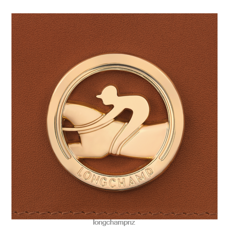 Women Cognac Longchamp Box-Trot Wallet Leather Goods L06408556