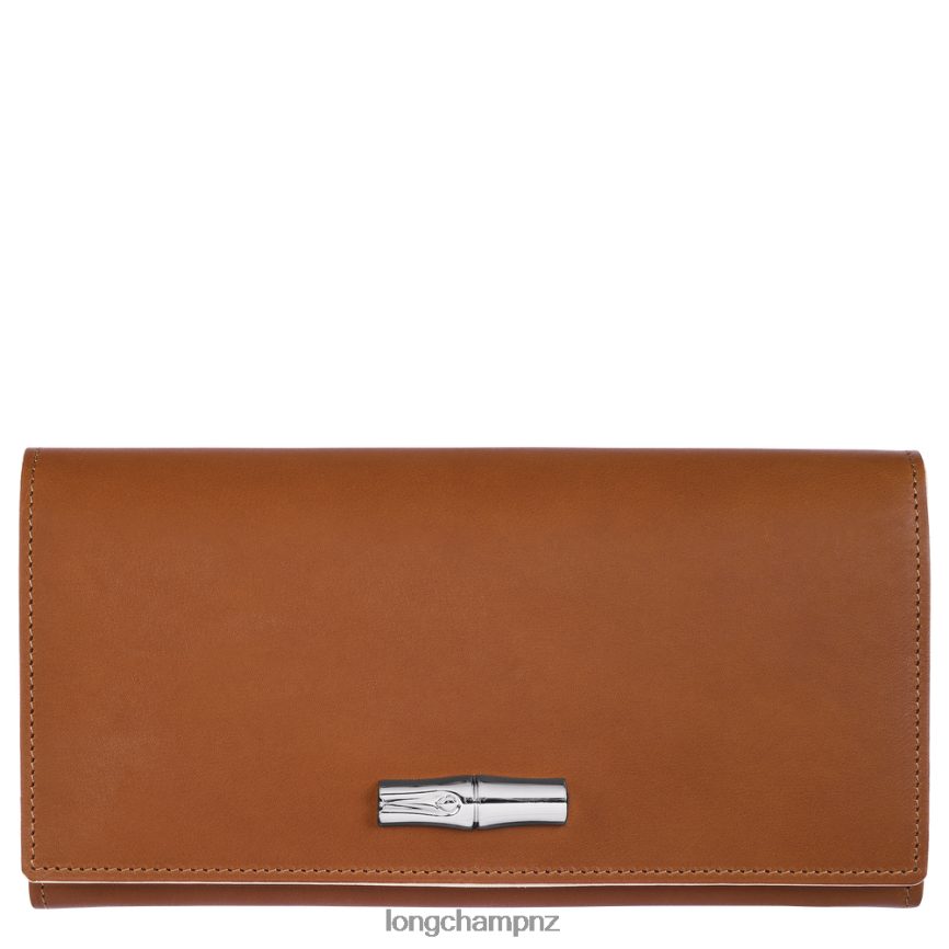 Women Cognac Longchamp Roseau Continental wallet Leather Goods L06408594
