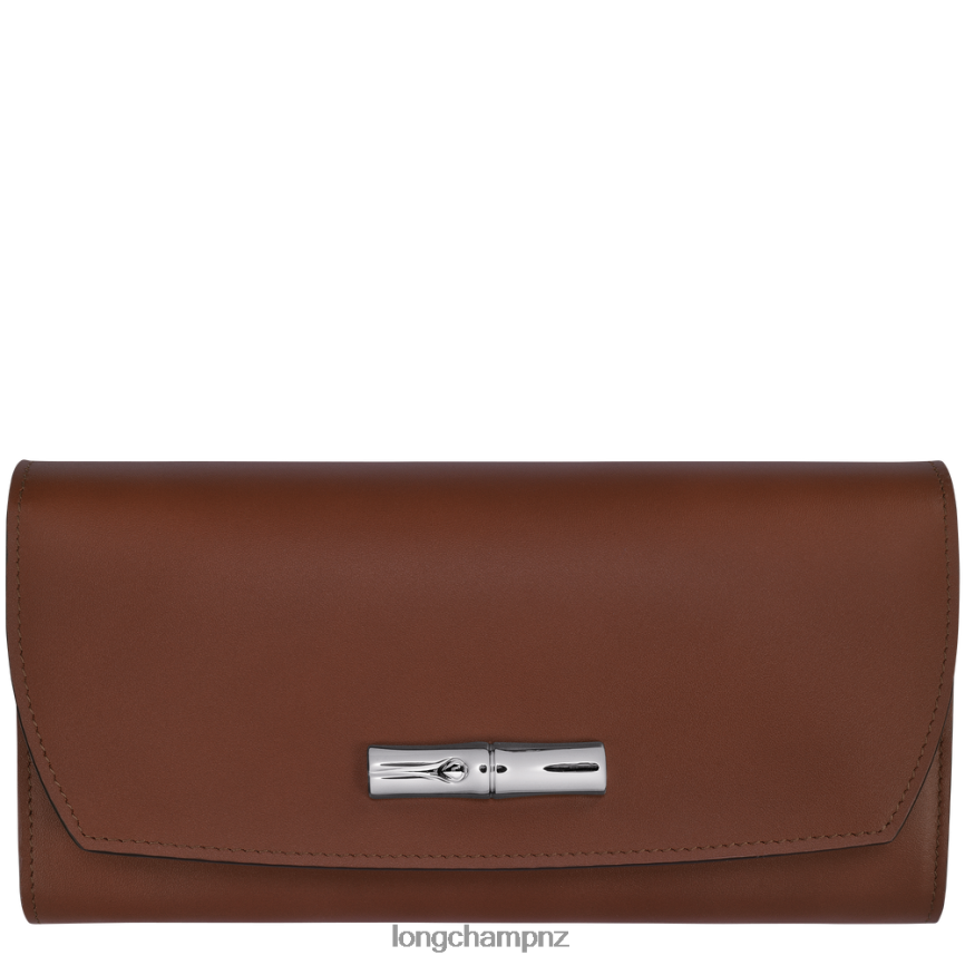 Women Ebony Longchamp Roseau Continental wallet Leather Goods L06408565
