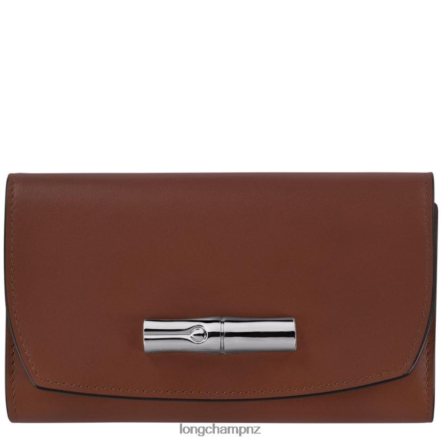 Women Ebony Longchamp Roseau Wallet Leather Goods L06408562
