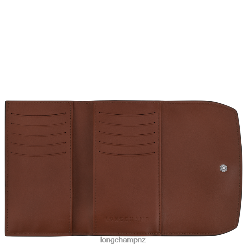 Women Ebony Longchamp Roseau Wallet Leather Goods L06408562