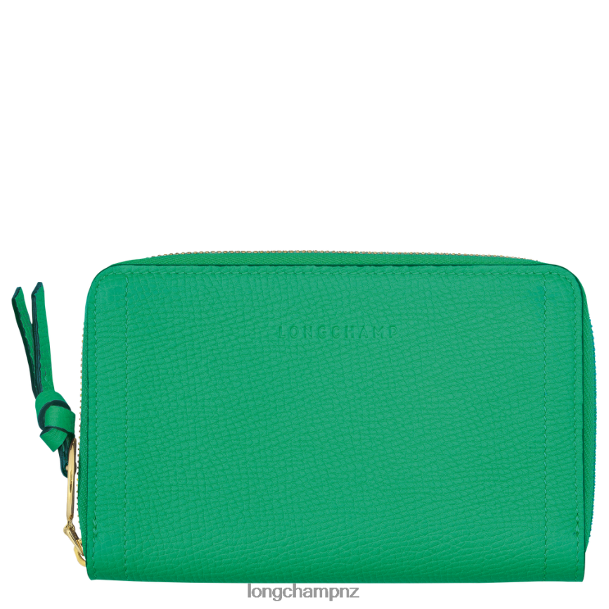 Women Grass/Green Light Longchamp Mailbox Wallet Leather Goods L06408617