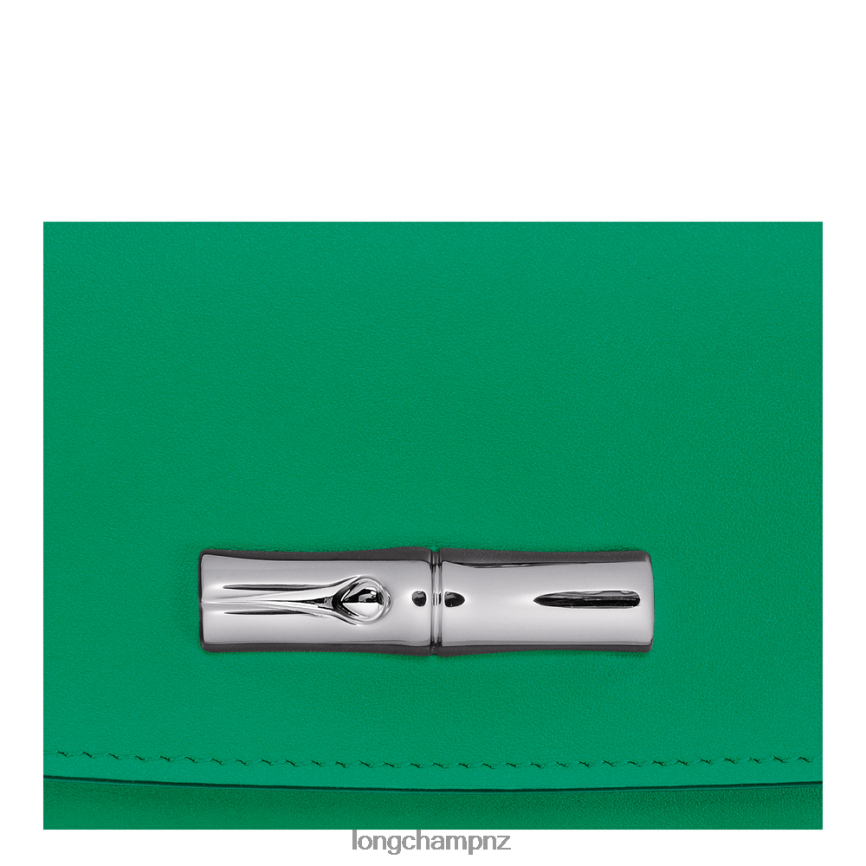 Women Grass/Green Light Longchamp Roseau Continental wallet Leather Goods L06408566