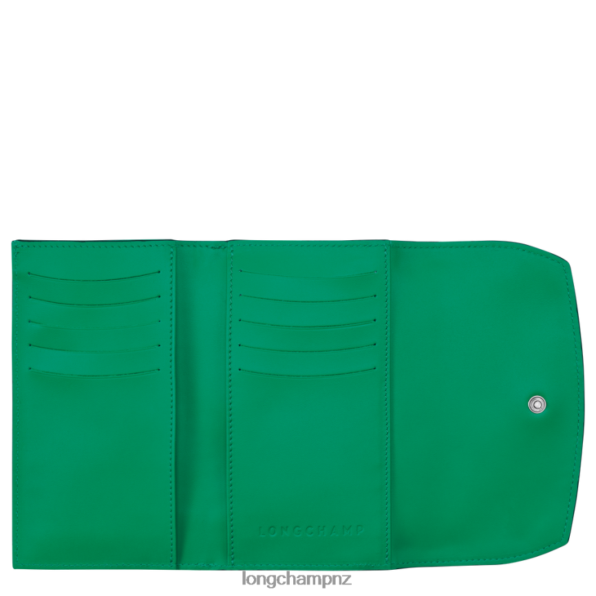 Women Grass/Green Light Longchamp Roseau Wallet Leather Goods L06408563