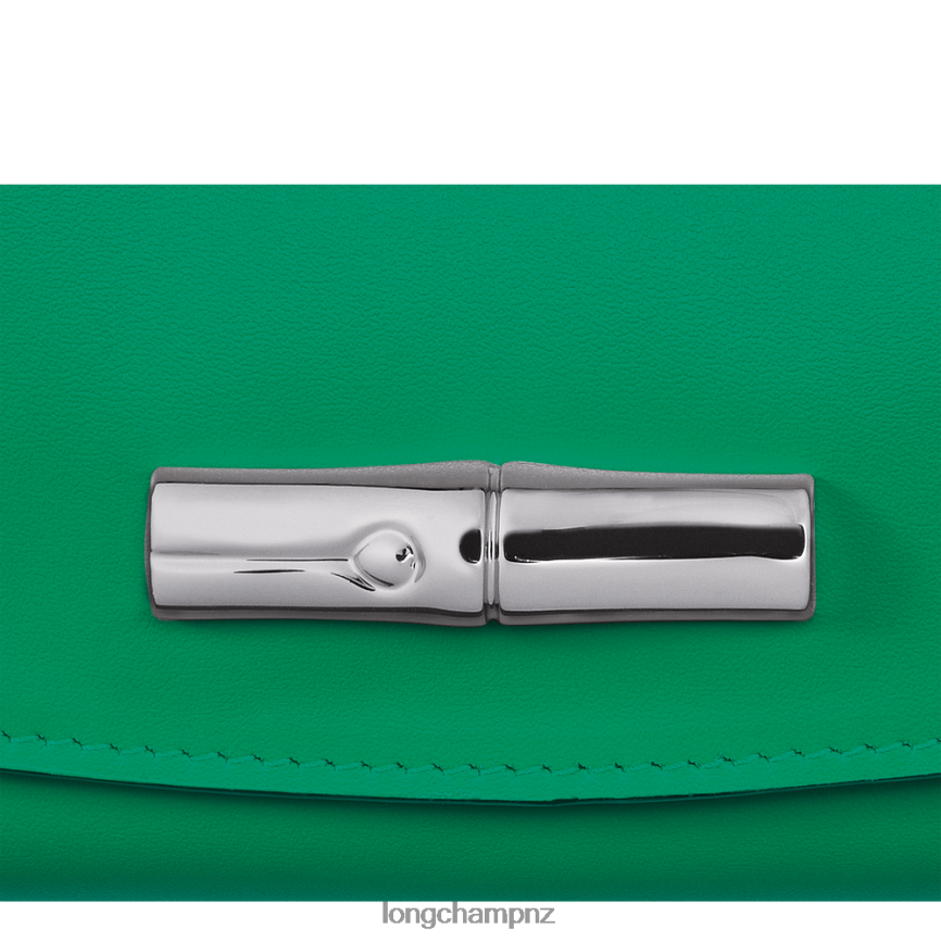 Women Grass/Green Light Longchamp Roseau Wallet Leather Goods L06408563