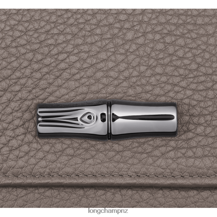 Women Grey Longchamp Roseau Essential Wallet Leather Goods L06408573
