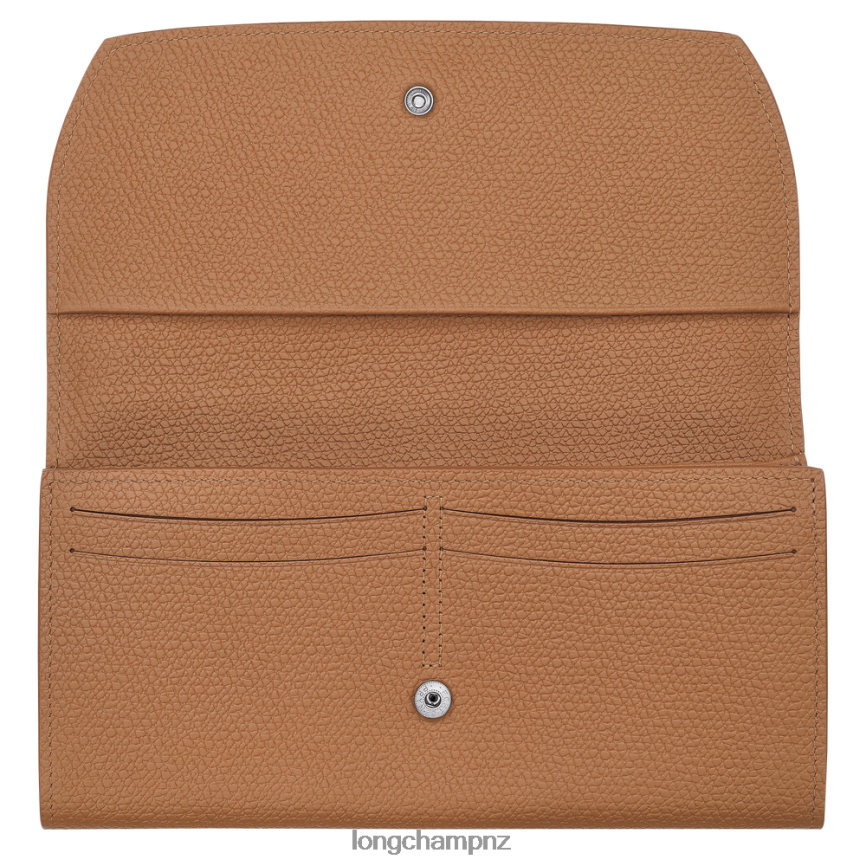Women Natural Longchamp Roseau Continental wallet Leather Goods L06408588