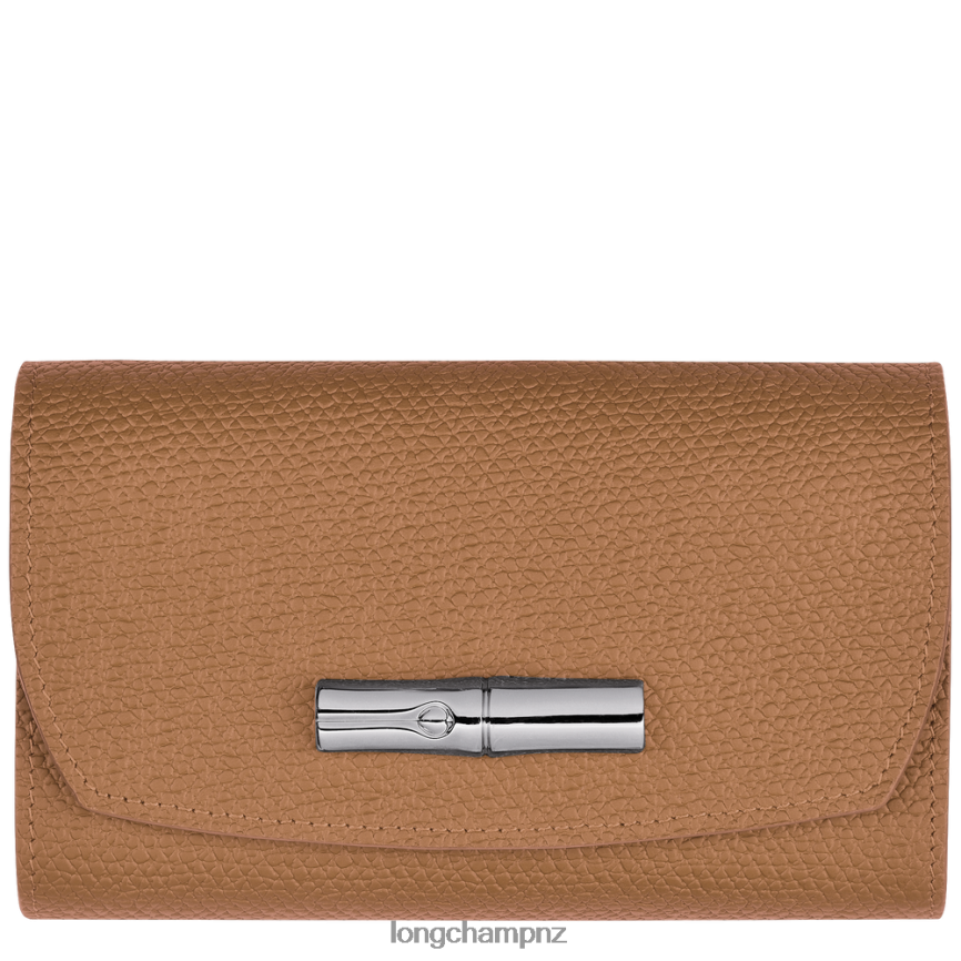 Women Natural Longchamp Roseau Wallet Leather Goods L06408576