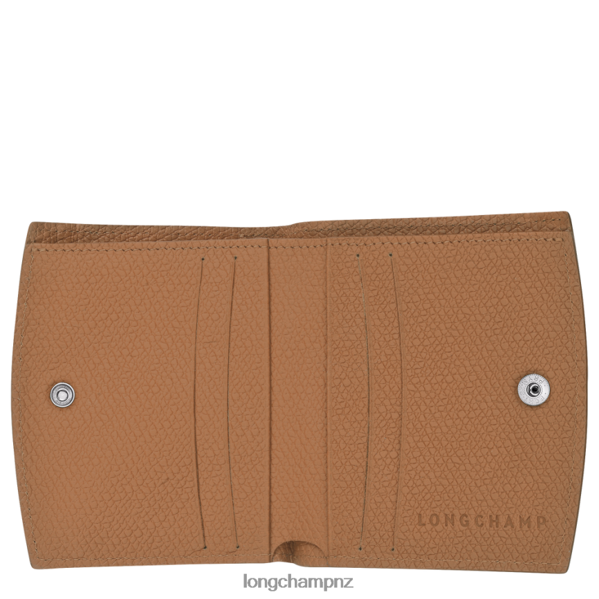 Women Natural Longchamp Roseau Wallet Leather Goods L06408582