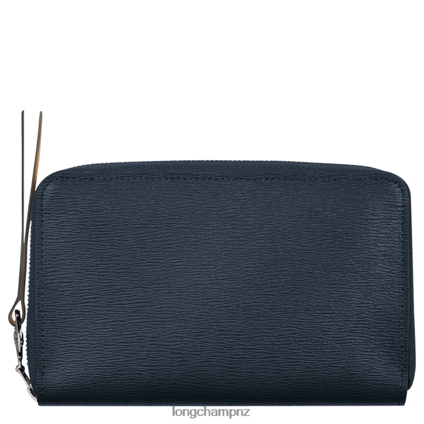 Women Navy Longchamp Le Pliage City Wallet Leather Goods L06408553