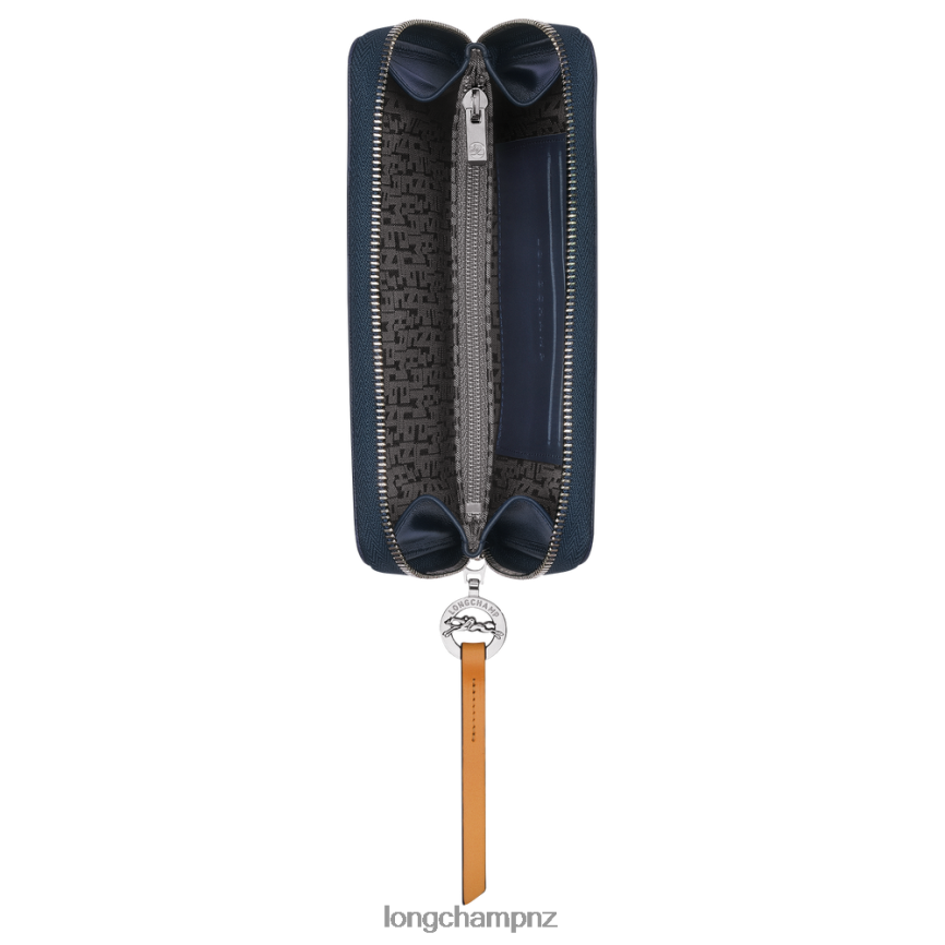 Women Navy Longchamp Le Pliage City Wallet Leather Goods L06408553