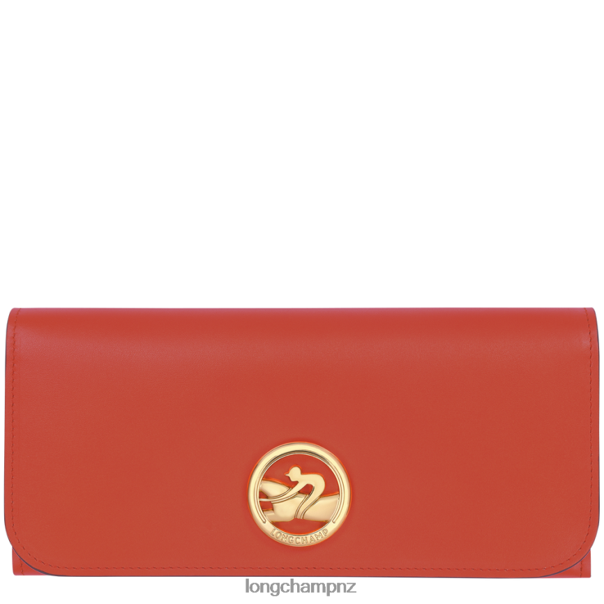Women Orange Longchamp Box-Trot Continental wallet Leather Goods L06408559