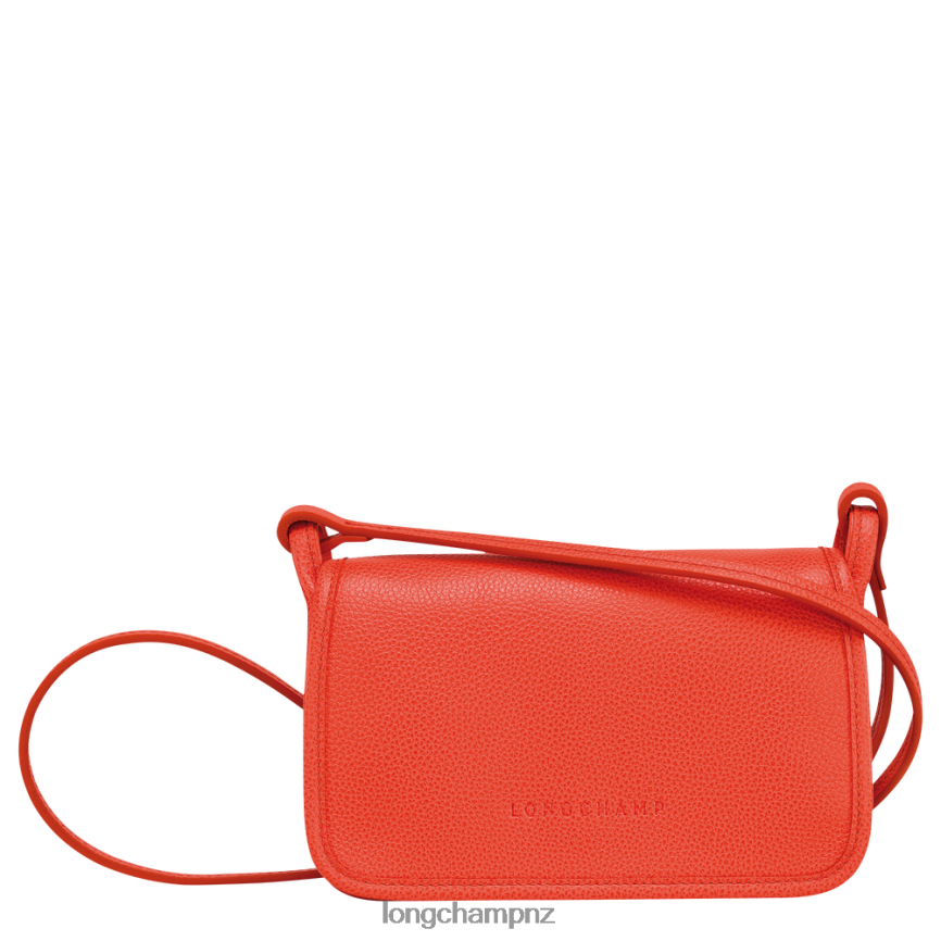 Women Orange Longchamp Le Foulonne Wallet on chain Leather Goods L06408328