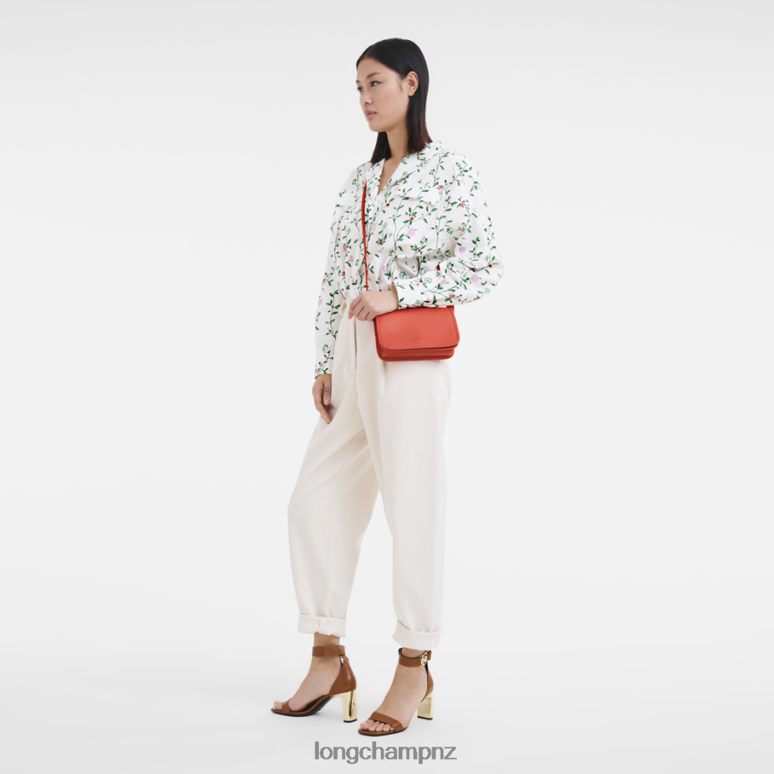 Women Orange Longchamp Le Foulonne Wallet on chain Leather Goods L06408328