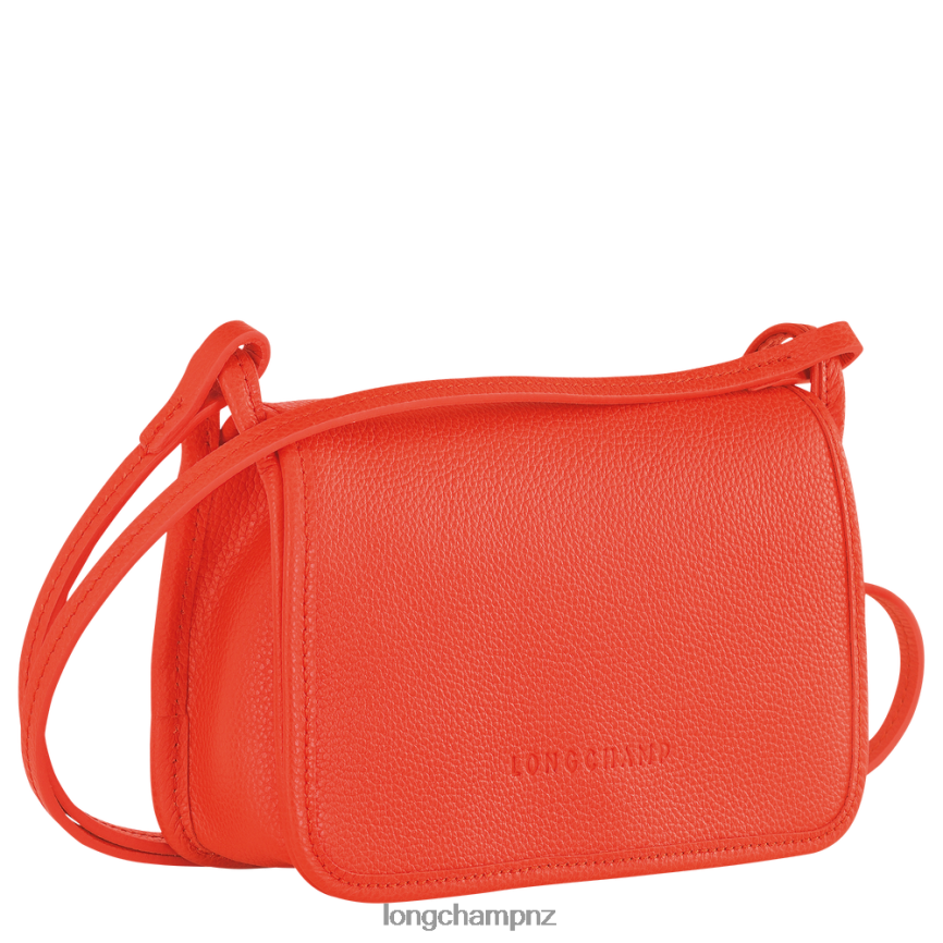 Women Orange Longchamp Le Foulonne Wallet on chain Leather Goods L06408328
