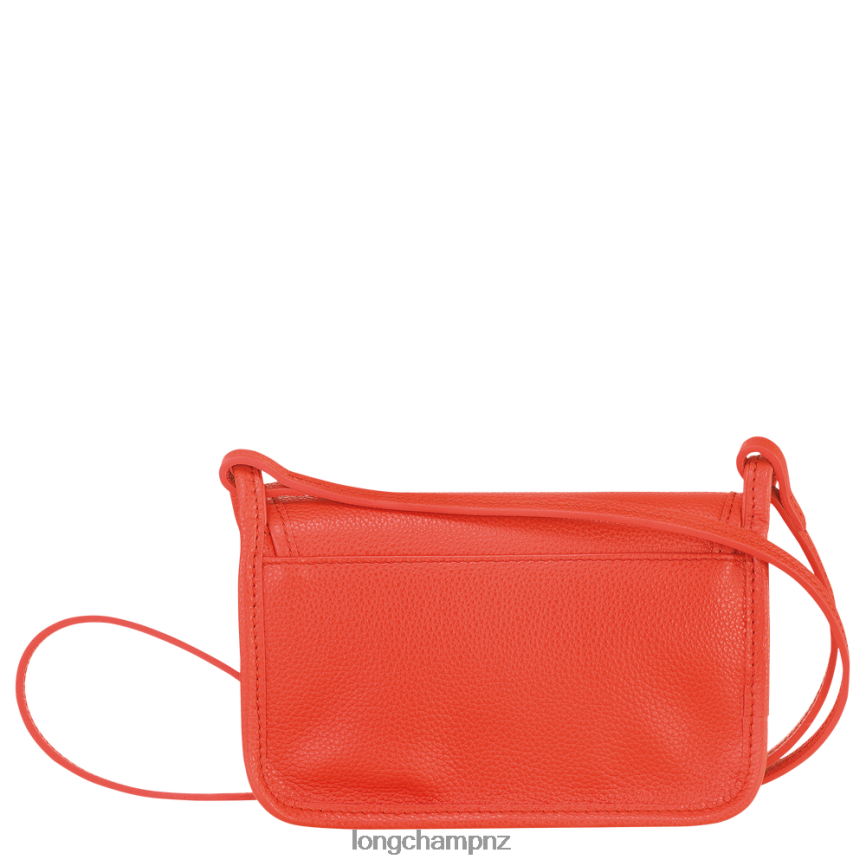 Women Orange Longchamp Le Foulonne Wallet on chain Leather Goods L06408328