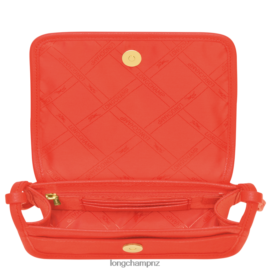 Women Orange Longchamp Le Foulonne Wallet on chain Leather Goods L06408328