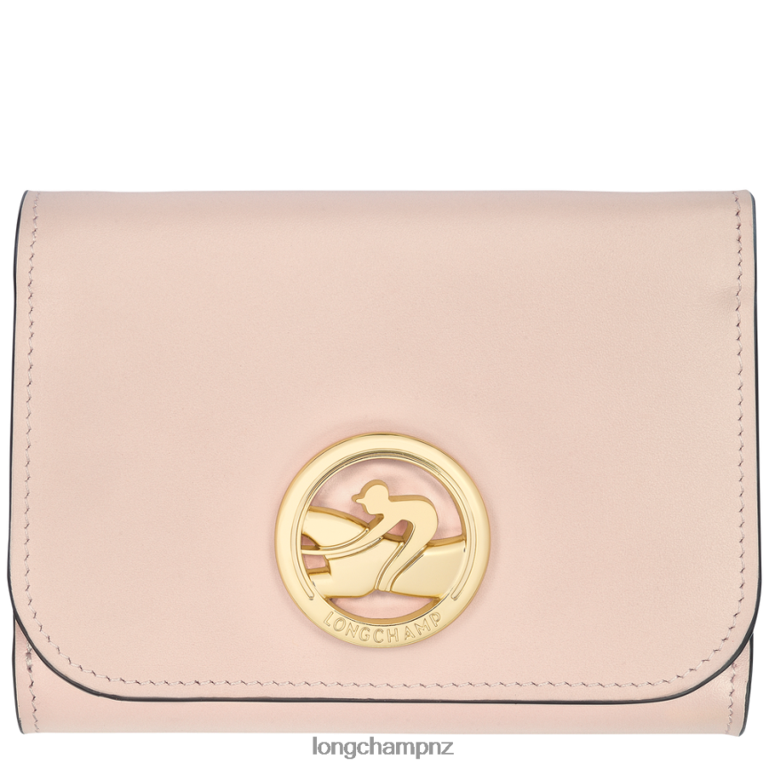 Women Pale Pink Longchamp Box-Trot Wallet Leather Goods L06408557