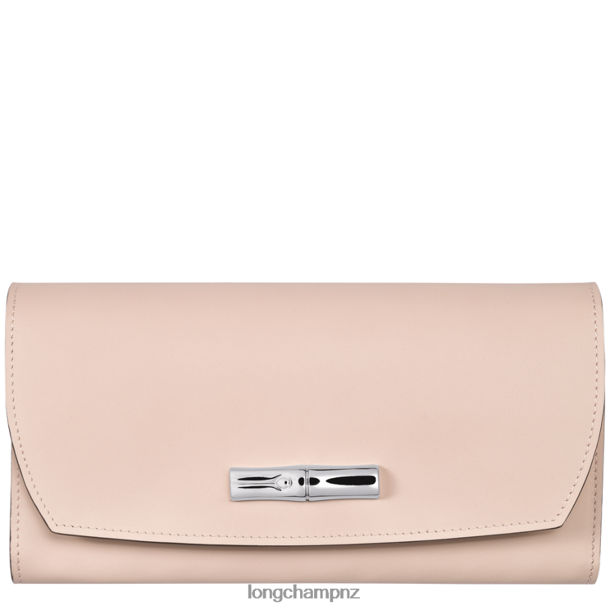 Women Pale Pink Longchamp Roseau Continental wallet Leather Goods L06408567