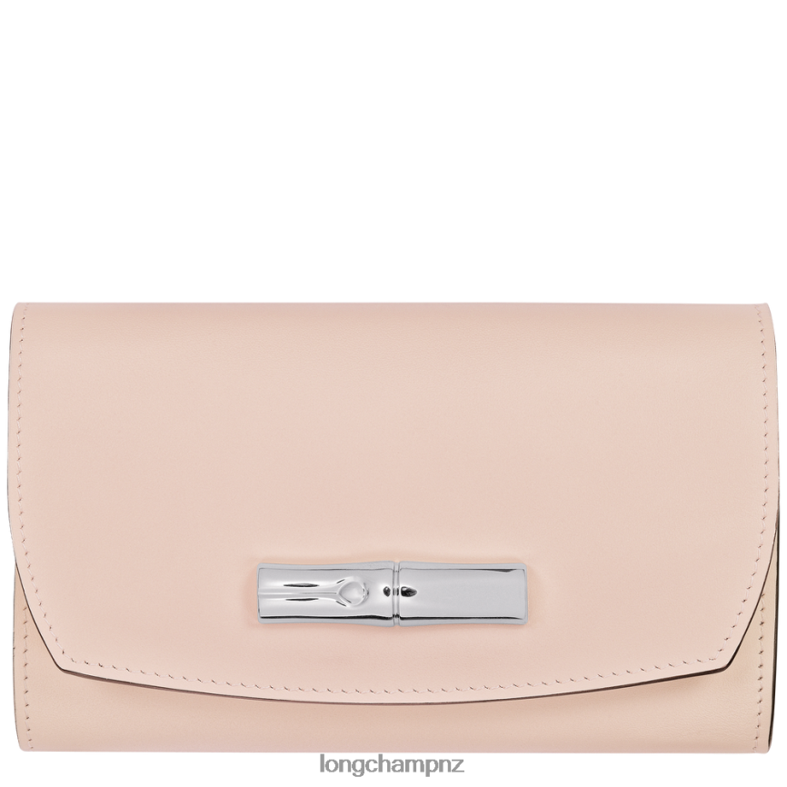 Women Pale Pink Longchamp Roseau Wallet Leather Goods L06408564