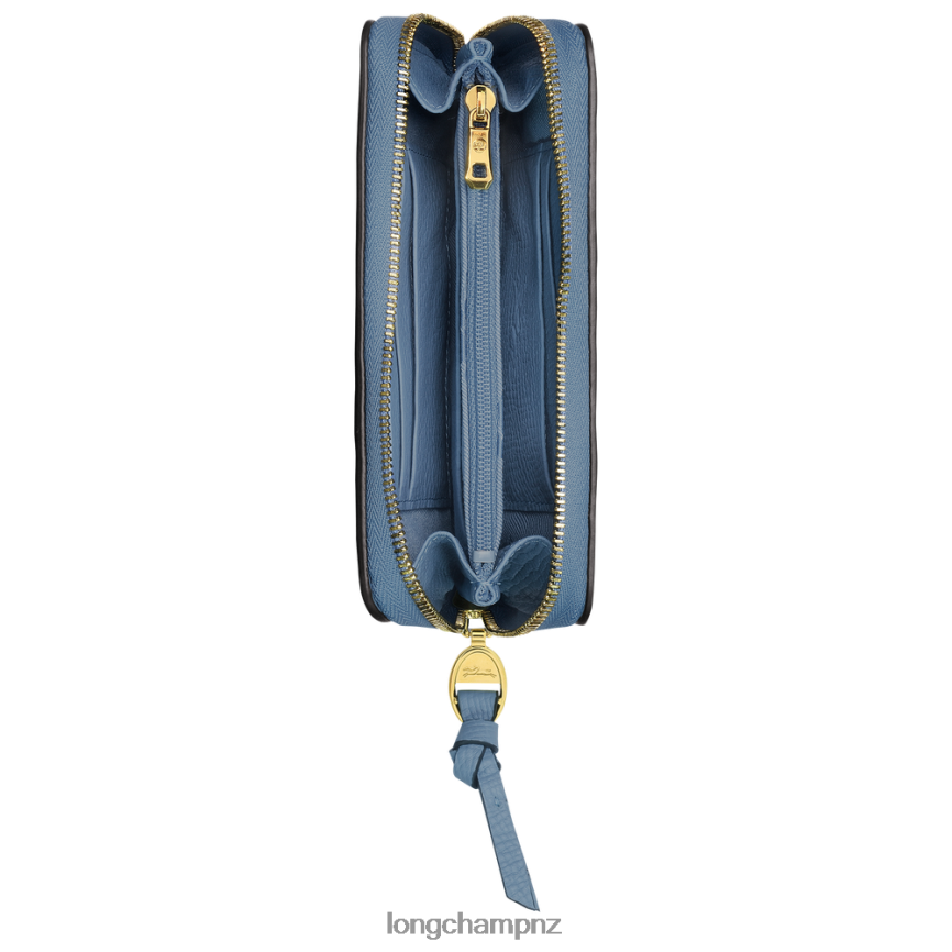 Women Slate Longchamp Mailbox Wallet Leather Goods L06408616