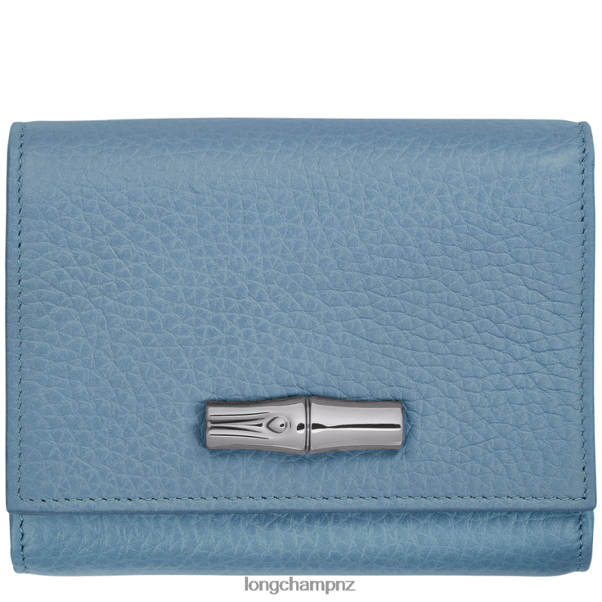 Women Slate Longchamp Roseau Essential Wallet Leather Goods L06408574