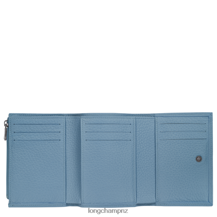 Women Slate Longchamp Roseau Essential Wallet Leather Goods L06408574